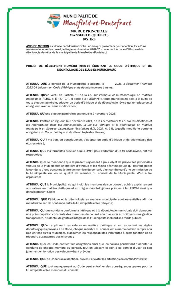 Code ethique